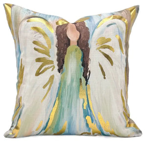 Gold Foil Angel of Peace Pillow