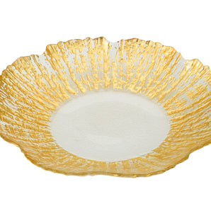 Flower Shaped Scalloped Plate with Gold