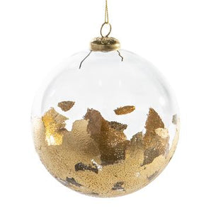 Clear/Gold Glass Ball Ornament