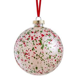 Red/Green Splatter Ball Ornament