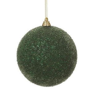 Green Beaded Plastic Ball Ornament