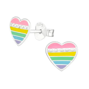 Rainbow Heart Stud Earring