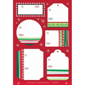 Christmas Stripes Gift Label