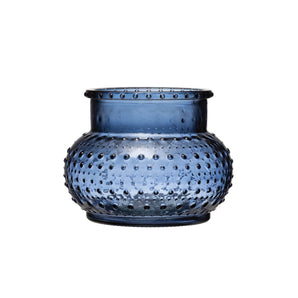 Blue Glass Hobnail Candle Holder/Vase