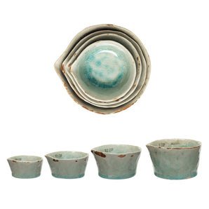 Aqua Stoneware Measuring Cups