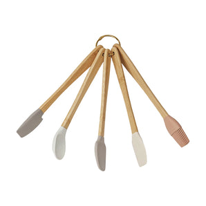 Silicone and Wood Mini Utensils
