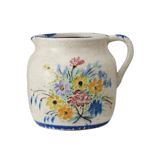 Decorative Terracotta Pitcher with Flowers