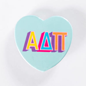 Colorful Greek Heart Button