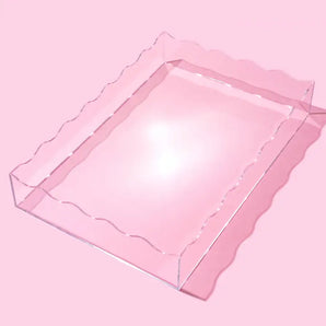 Large Rectangle Clear Wavy Tray