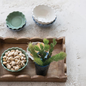 Mango Wood Scalloped Tray