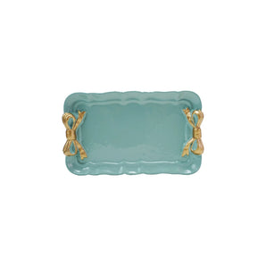 Metal Tray with Gold Finish Bows