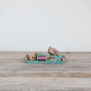 Metal Tray with Gold Finish Bows