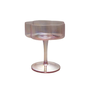 Pleated Flower Shamed Stemmed Coupe Glass