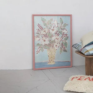 Wood Framed Decor with Flowers in Vasew