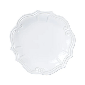 Vietri Incanto Stone White Baroque Dinner Plate