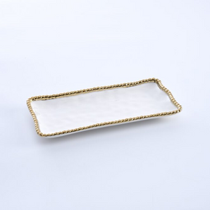 Pampa Beaded Small Rectangular Tray