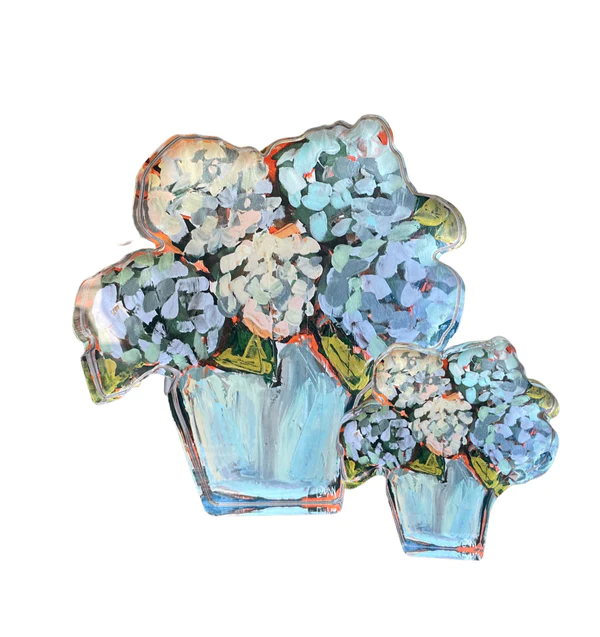 Blue Hydrangea Bloom Acrylic Block