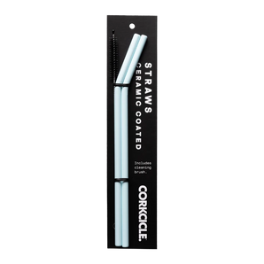 Corkcicle Powder Blue Straw Set