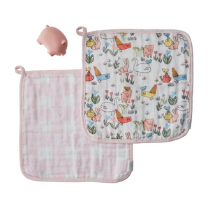 Pig Washcloth and Toy Set