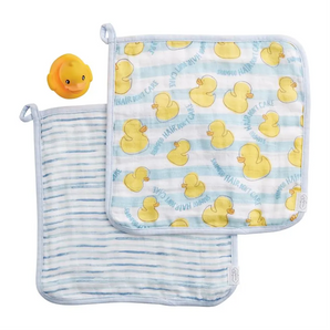 Blue Washcloth and Duck Set