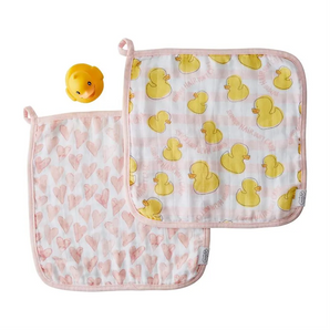 Pink Washcloth and Duck Set