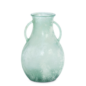 Frosted Seafoam Large Glass Vase