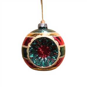 Witches Eye Red/Green/Gold Ball Ornament