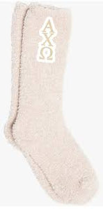 Greek Plush Cream Socks