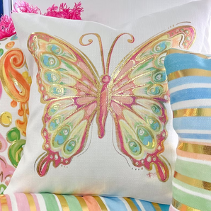 Golden Butterfly Pillow