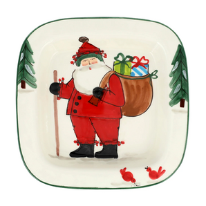 Vietri Old St Nick Small Platter with Gifts