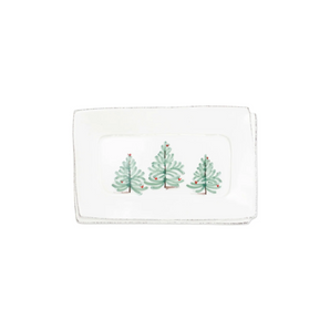 Vietri Lastra Holiday Small Rectangular Tray