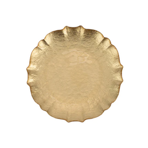 Vietri Baroque Glass Gold Salad Plate