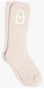 Greek Plush Cream Socks