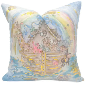 Noah's Ark Gold Foil Pillow