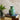 Green Blue Floral Bud Vase