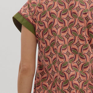 Terracotta Abstract Mini Dress