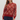 Burgundy Floral Pattern Long Sleeve Sweater