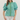 Green Leopard Print Puff Sleeve Top