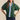 Green Solid Short Puff Sleeve Top with Contrast