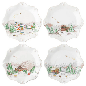 Juliska Berry & Thread North Pole Set of 4 Salad Plates