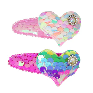 Sequin Heart Shape Hair Clip