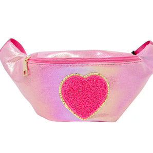 Shiny Heart Patch Sling Bag