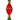 Jeweled Red/Green Long Finial Ornament