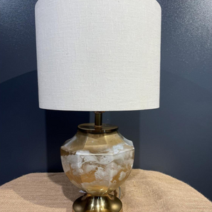 Gold & White Marbled Table Lamp