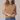 Caramel Sleeveless Denim Collar Sweater Top