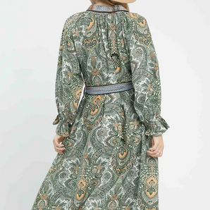 Paisley Midi Shirt Dress