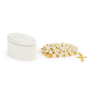 Heart and Cross Trinket Box and Rosary