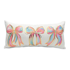 Colorful Bows Gold Foil Pillow