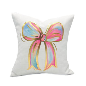 Colorful Bow Gold Foil Pillow