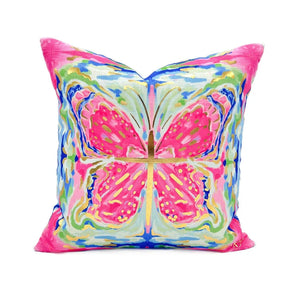 Jewel Gold Kaleidoscope Butterfly Pillow